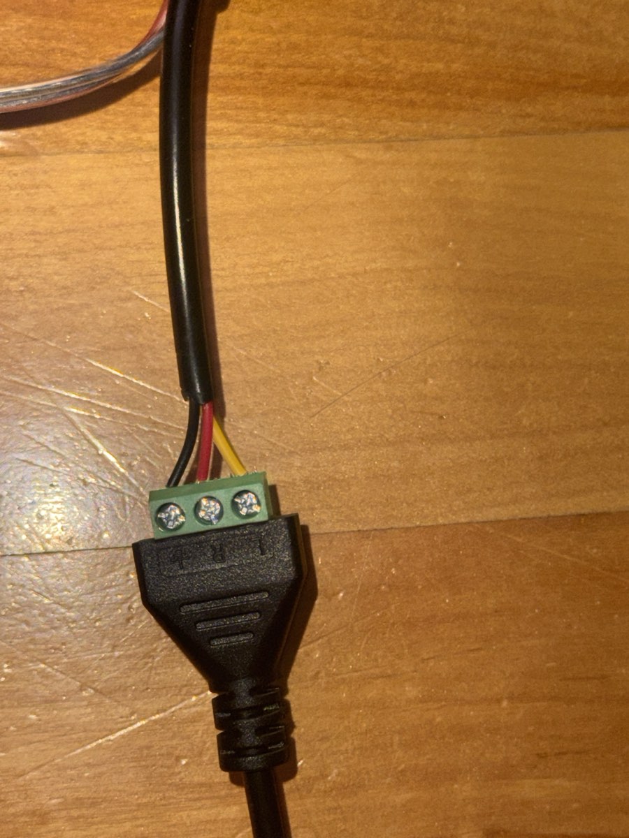 Original factory connector on a tube end