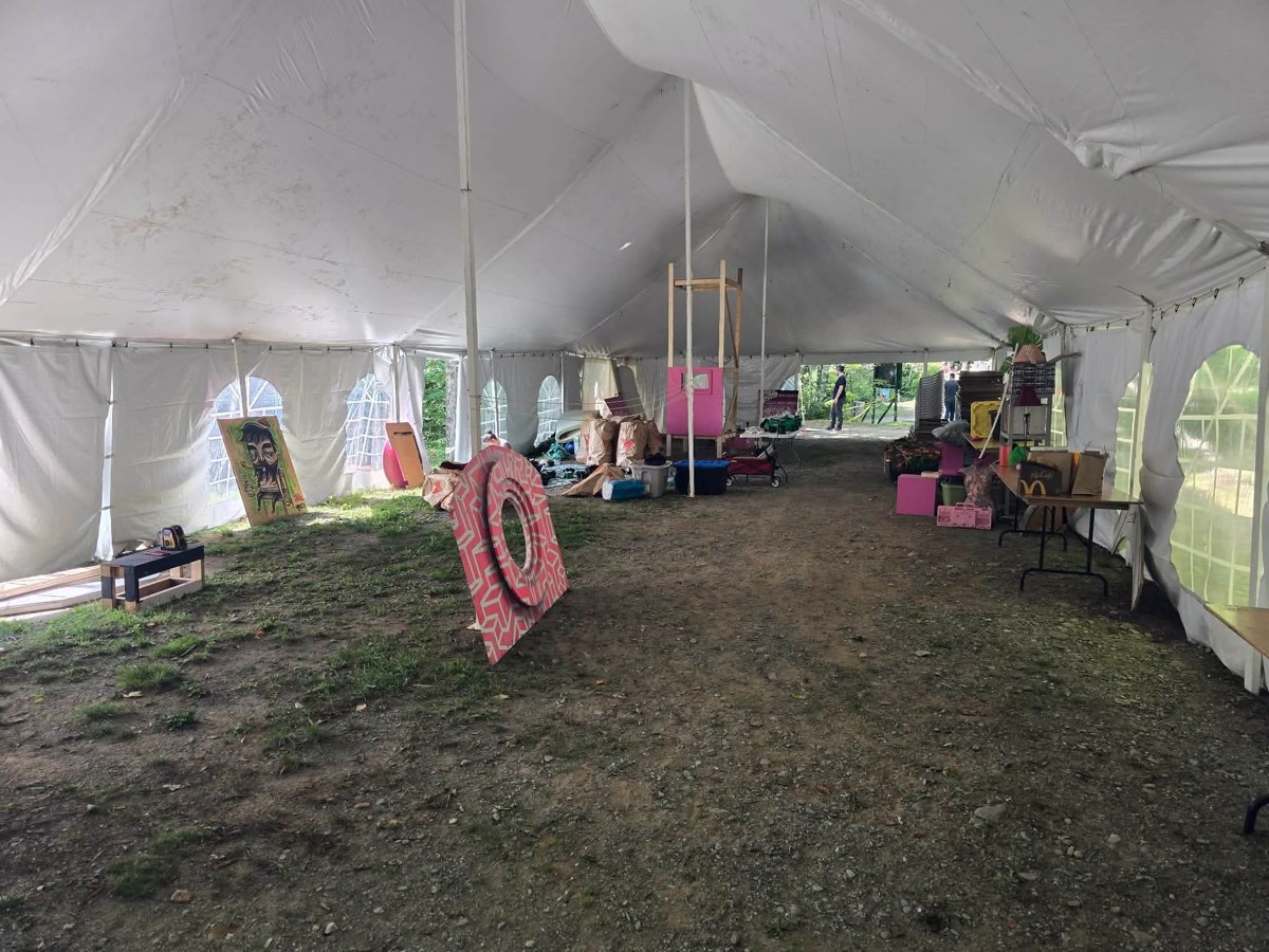 The empty festival tent before the build