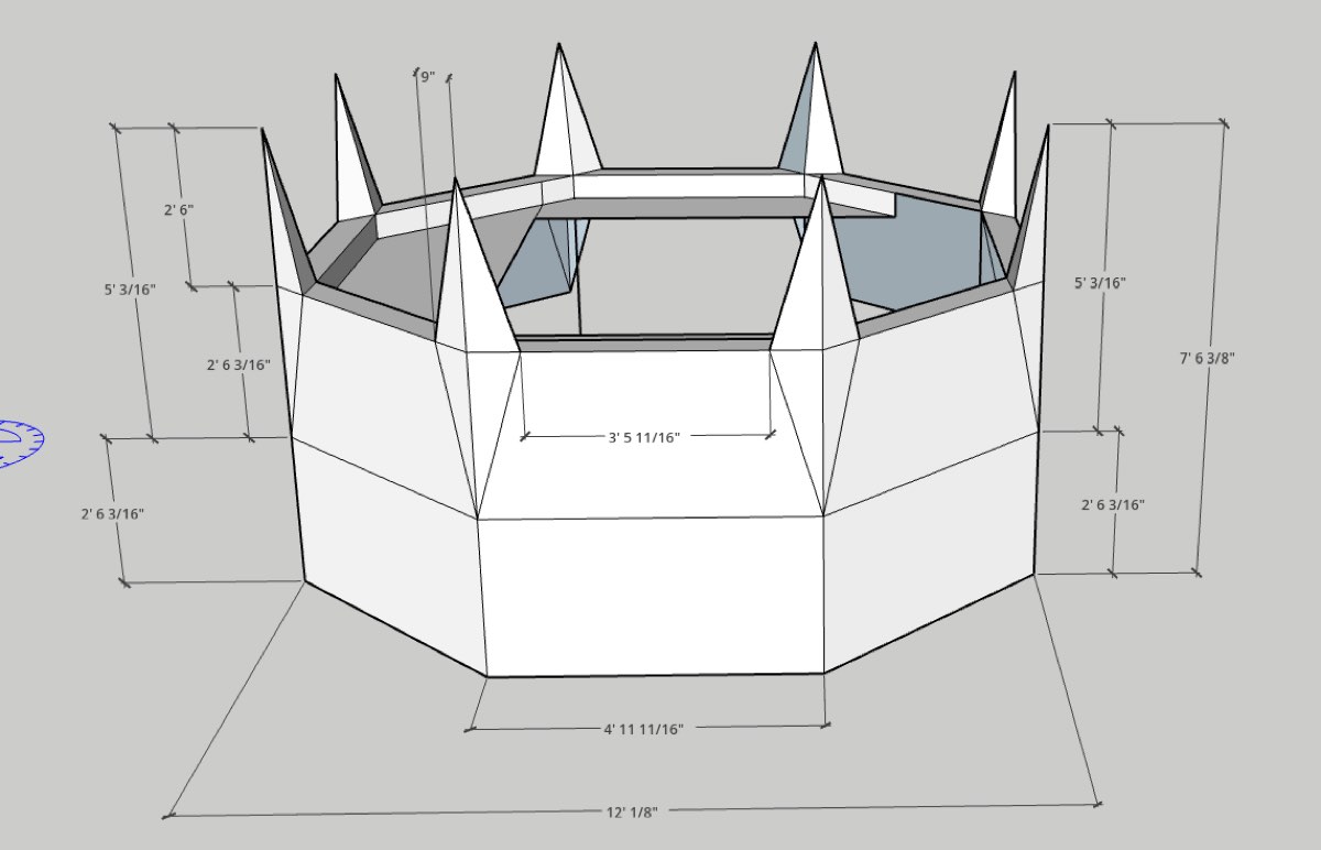 3D blockout of the stage environment