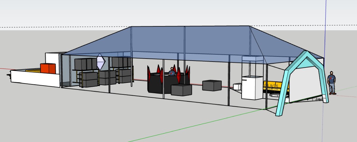 Closer 3D view of the central structure