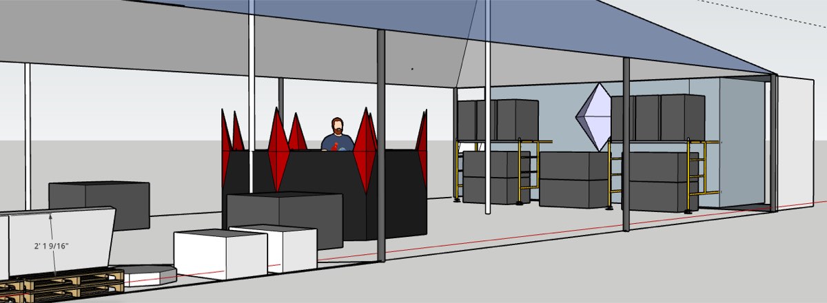Development view of the geometric booth concept